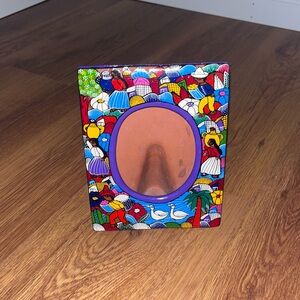 Colorful Hand-Painted Mexican Picture Frame